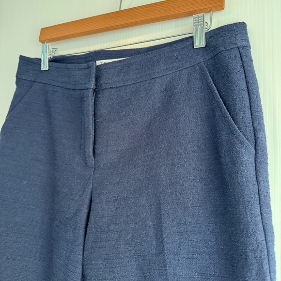 Trina Turk Navy Cropped Pants with Ruffle Hem - Picture 7 of 9